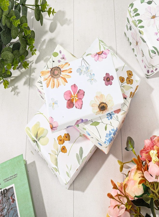 AnyDesign Floral Wrapping Paper Wild Flowers Gift Wrap Paper Bulk Decorative Flower Plants Art Paper for Wedding Birthday Baby Shower DIY Craft Gift Packing, 19.7 x 27.6 Inch, Folded Flat, 8 Sheet - Image 4